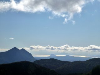 The Rock of Gibraltar and the Mediteranean.